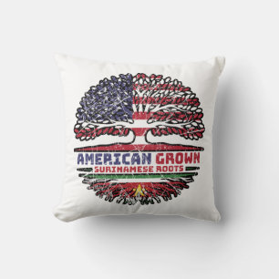 Surinam Surinamese American USA Tree Roots Flag Cushion