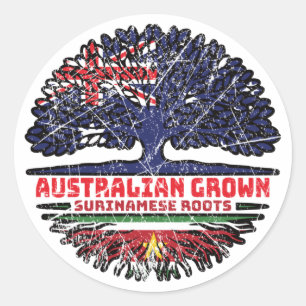 Surinam Surinamese Australian Australia Tree Roots Classic Round Sticker
