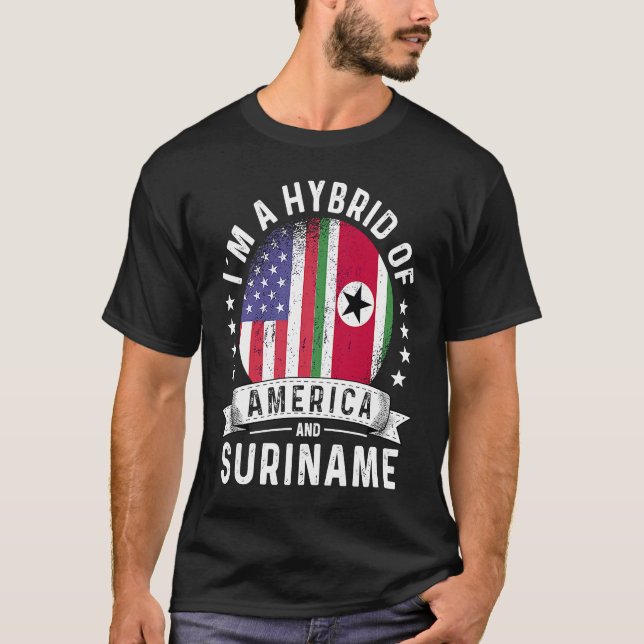 Suriname American Patriot Grown Flag Humour T-Shirt (Front)