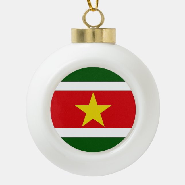 Suriname Ceramic Ball Christmas Ornament (Front)