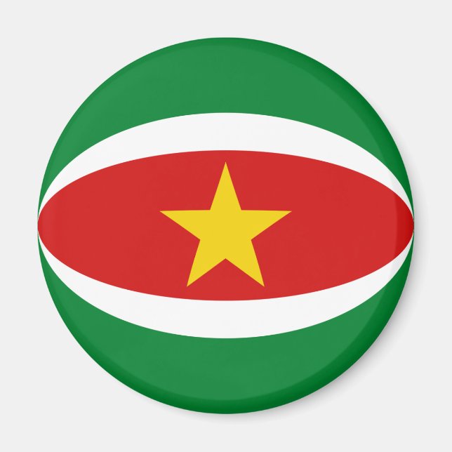Suriname Fisheye Flag Magnet (Front)