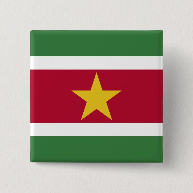 Suriname Flag 15 Cm Square Badge (Front)
