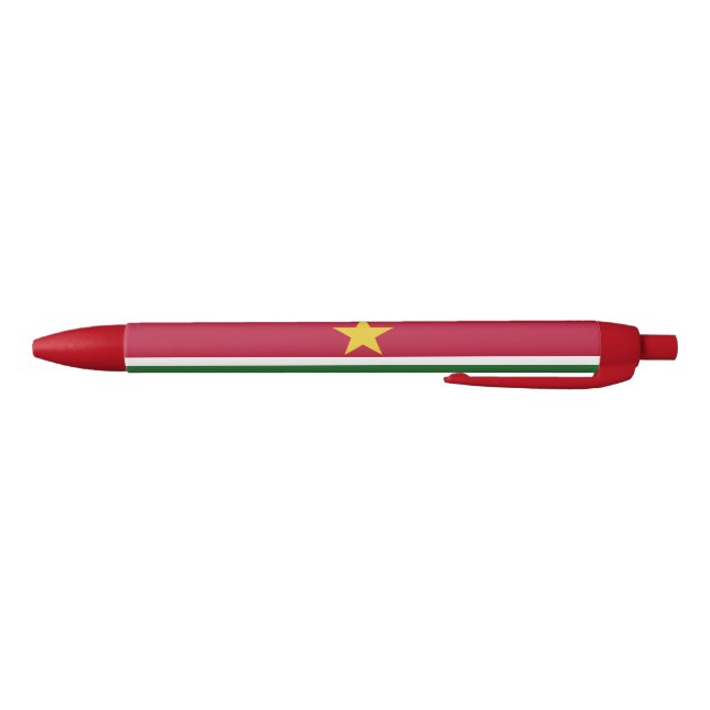Suriname Flag Black Ink Pen (Bottom)