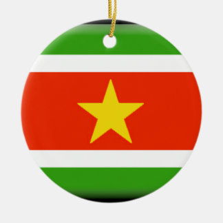 Suriname Flag Ceramic Tree Decoration
