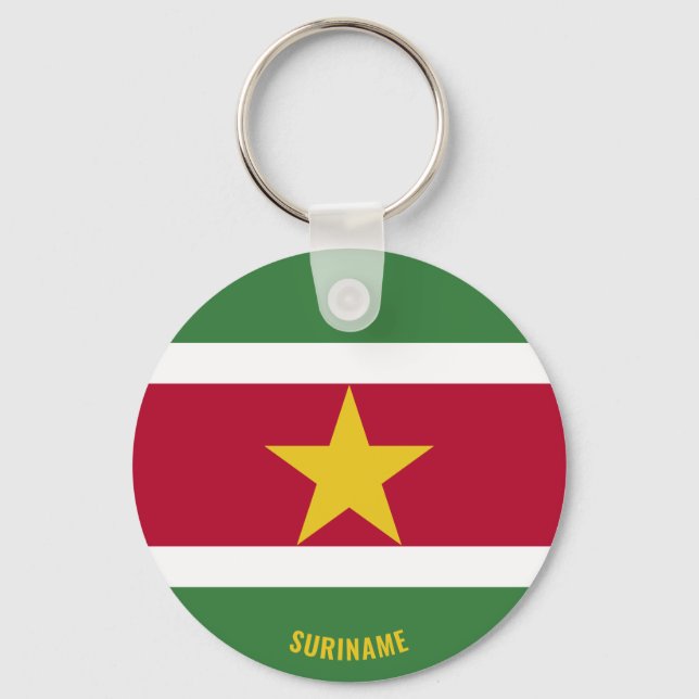 Suriname Flag Charming Patriotic Key Ring (Front)