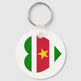 Suriname Flag Heart Key Ring