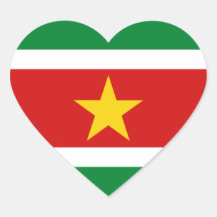 Suriname Flag Heart Sticker