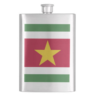 Suriname flag hip flask