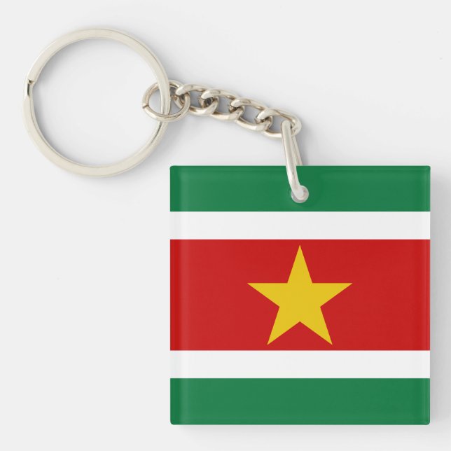 Suriname Flag  Key Ring (Front)
