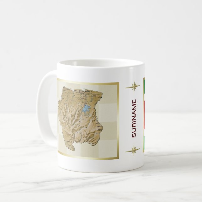 Suriname Flag + Map Mug (Front Left)