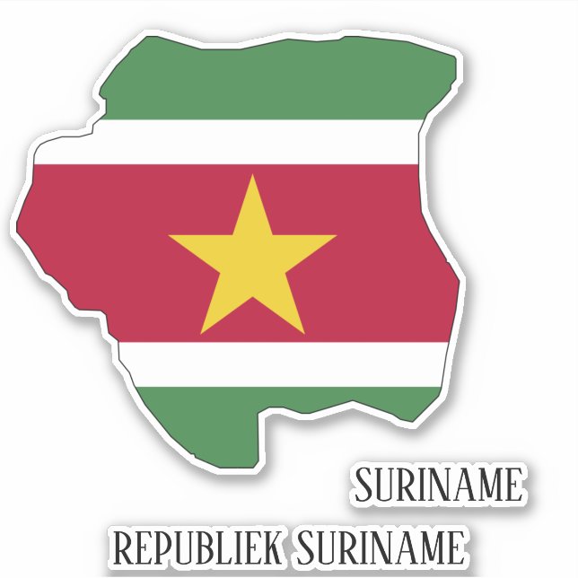 Suriname Flag Map Sticker (Front)