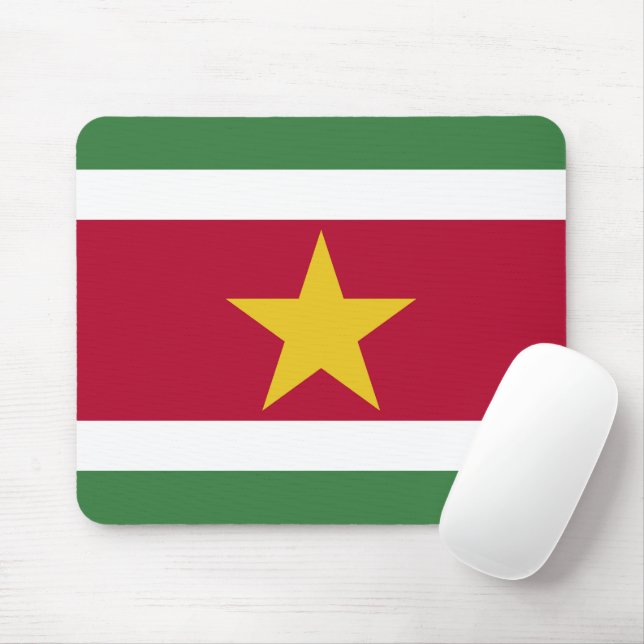 Suriname flag mouse mat (With Mouse)