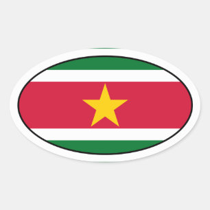 Suriname Flag Oval Sticker