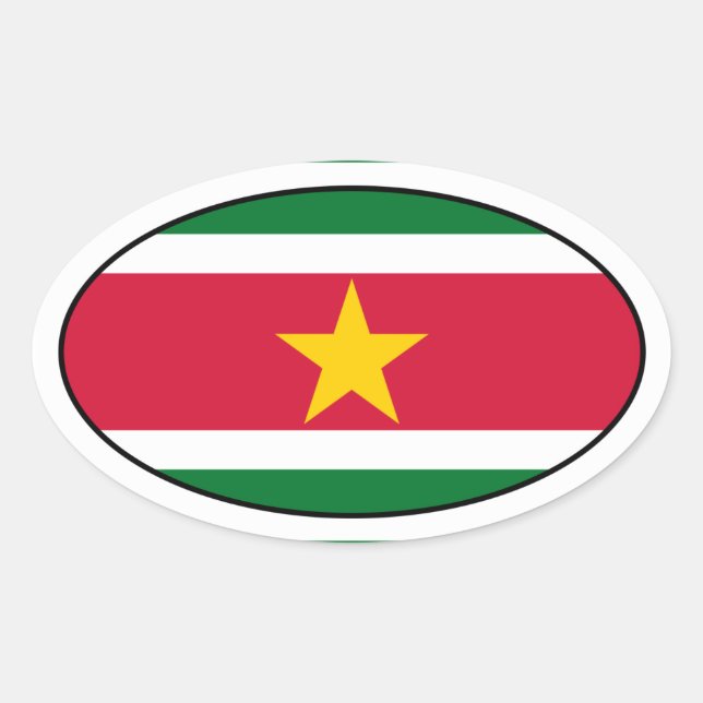 Suriname Flag Oval Sticker (Front)