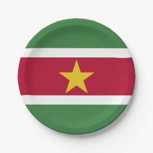 Suriname Flag Paper Plate