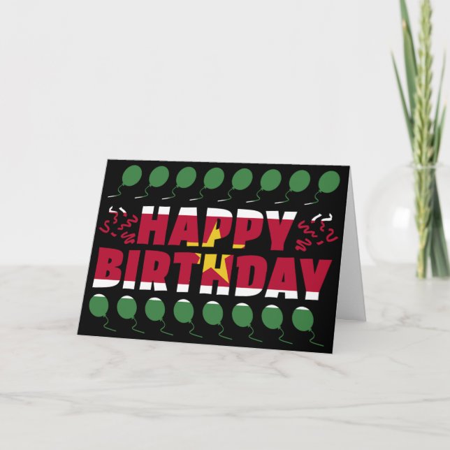 Suriname Flag Patriotic Birthday Card (Front)