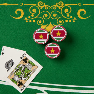 Suriname flag poker chips