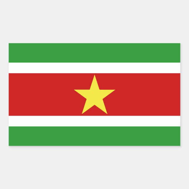 Suriname Flag | Rectangular Sticker (Front)