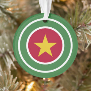 Suriname Flag Roundel, Round Surinamese Flag Ornament