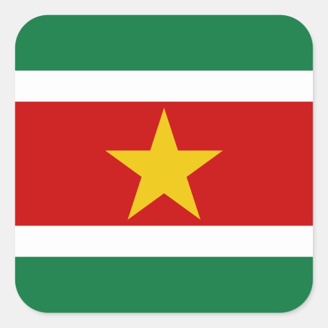 Suriname Flag Square Sticker (Front)