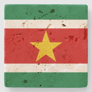 Suriname Flag Stone Coaster