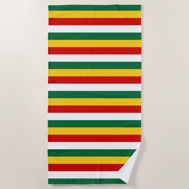 Suriname flag stripes lines pattern beach towel (Front)