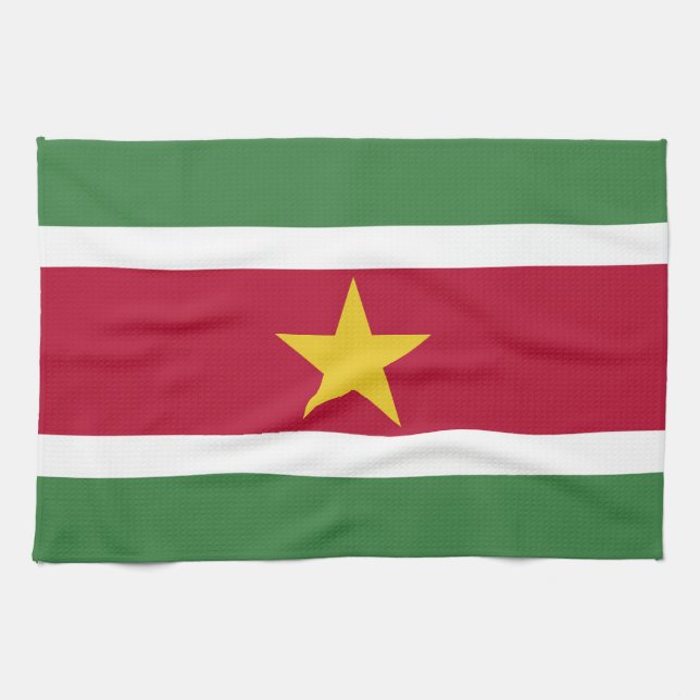 Suriname Flag Tea Towel (Horizontal)
