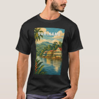 Suriname Illustration Travel Art Vintage