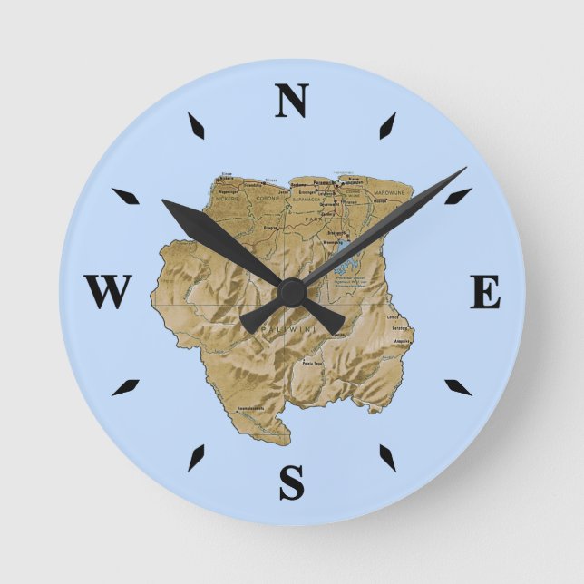 Suriname Map Clock (Front)