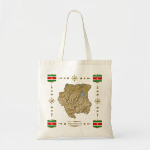 Suriname Map + Flags Bag