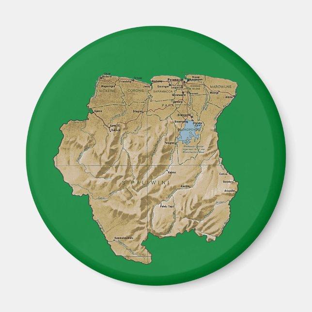 Suriname Map Magnet (Front)