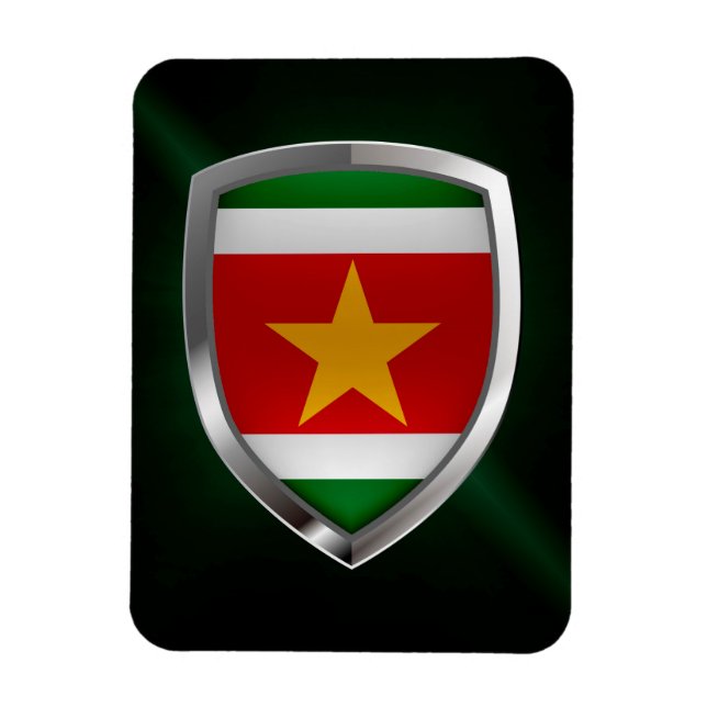 Suriname Metallic Emblem Magnet (Vertical)