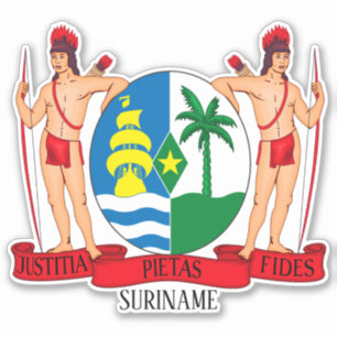 Suriname National Coat Of Arms Patriotic