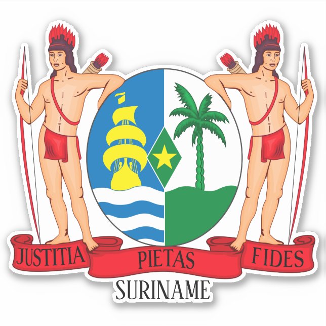Suriname National Coat Of Arms Patriotic (Front)