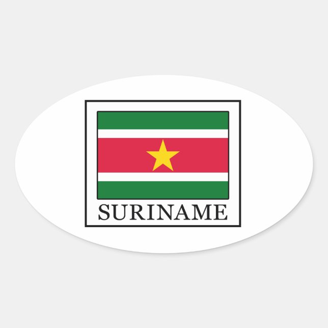 Suriname Oval Sticker (Front)