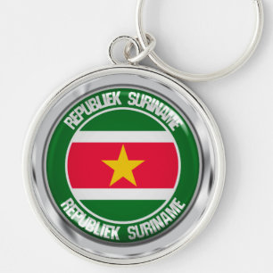 Suriname Round Emblem Key Ring