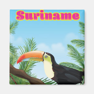Suriname South american paradise travel poster Magnet