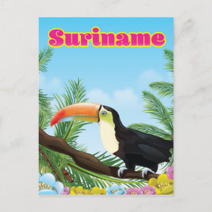 Suriname South american paradise travel poster Postcard