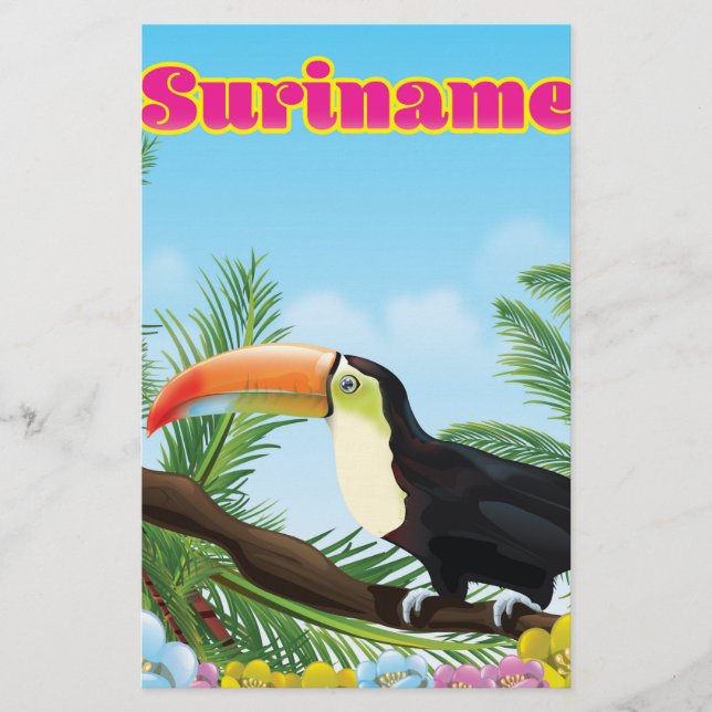 Suriname South american paradise travel poster Stationery (Front)