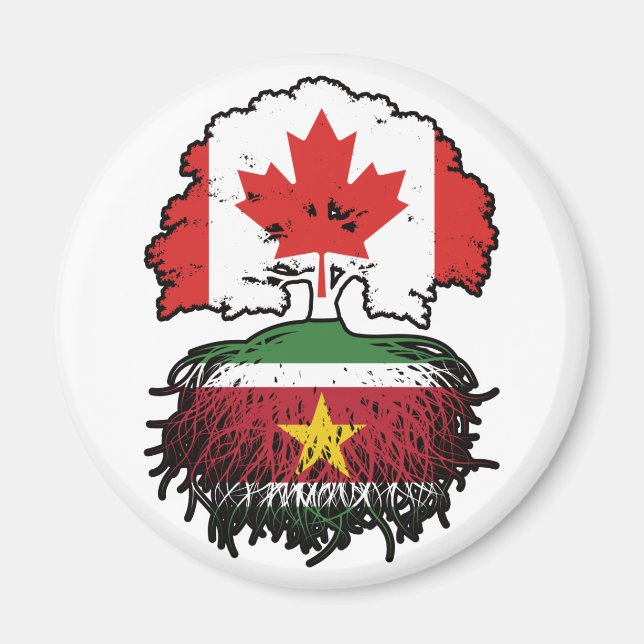 Suriname Surinamese Canadian Canada Tree Roots Magnet (Front)