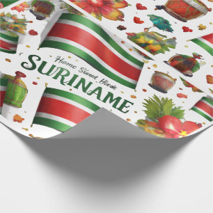 Suriname Tropical Flag Gift Wrapping Paper   Colou