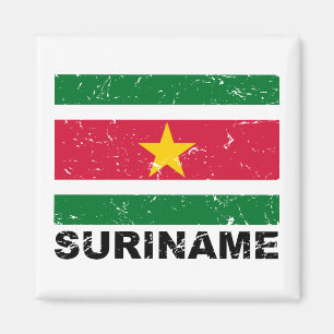 Suriname Vintage Flag Magnet