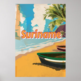 Suriname Vintage vacation Poster