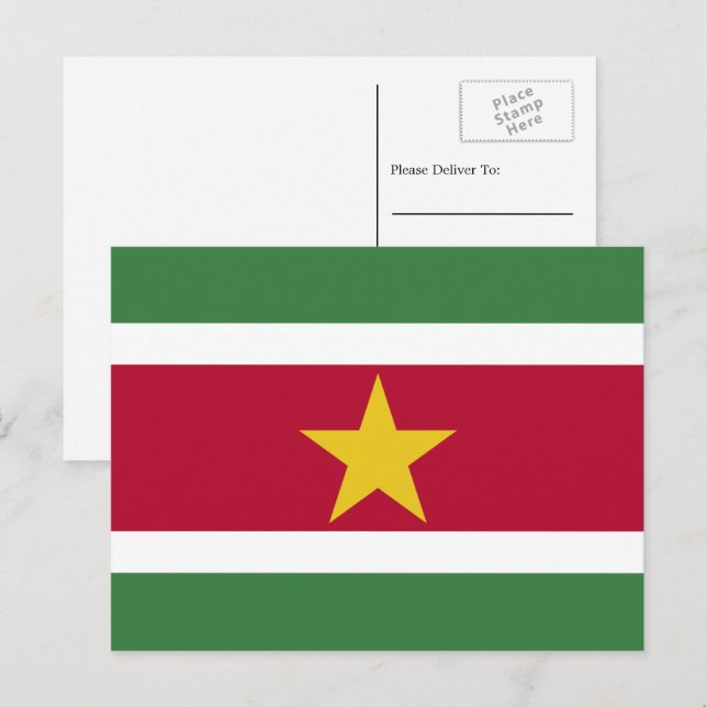 Surinamese Flag, Flag of Suriname Postcard (Front/Back)