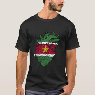 Surinamese Roots Heart Suriname Flag Surinamese Pr T-Shirt