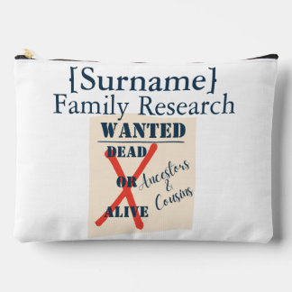 [Surname] Family Research (Wanted Poster) Accessory Pouch
