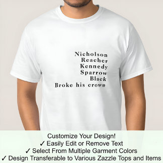 Surname Famous Name Trend Jack Custom 02B T-Shirt