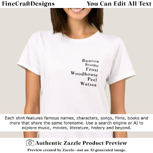Surname Forename Famous Name Trend Custom 02B T-Shirt