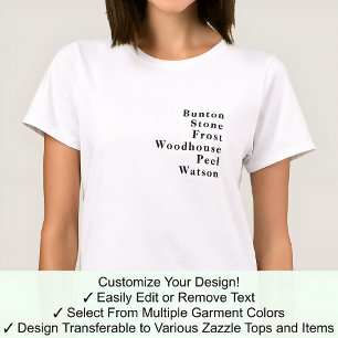 Surname Forename Famous Name Trend Custom 02B T-Shirt