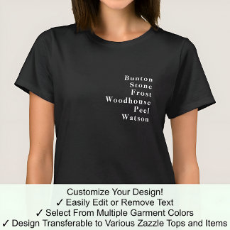 Surname Forename Famous Name Trend Custom 02W T-Shirt